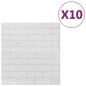 vidaXL Papel pintado autoadhesivo ladrillos 3D 10 unidades blanco vidaXL Papel pintado autoadhesivo ladrillos 3D 10 unidades blanco