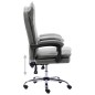 vidaXL Silla de oficina de cuero sintético gris antracita vidaXL Silla de oficina de cuero sintético gris antracita