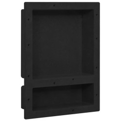 vidaXL Hornacina de ducha con 2 compartimentos negro mate 41x51x10 cm