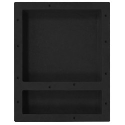 vidaXL Hornacina de ducha con 2 compartimentos negro mate 41x51x10 cm