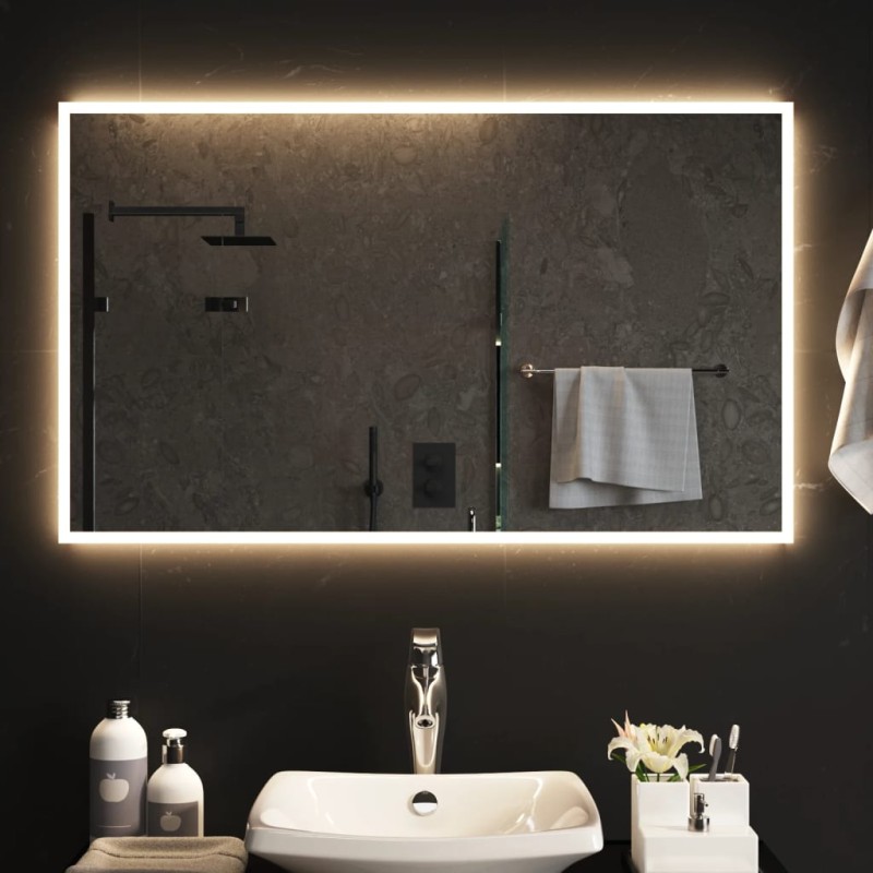 vidaXL Espejo de baño con LED 100x60 cm vidaXL Espejo de baño con LED 100x60 cm