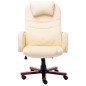 vidaXL Silla de oficina de cuero sintético crema vidaXL Silla de oficina de cuero sintético crema