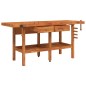 vidaXL Banco de trabajo cajones y tornillos banco madera 192x62x83 cm