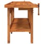 vidaXL Banco de trabajo cajones y tornillos banco madera 192x62x83 cm
