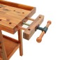 vidaXL Banco de trabajo cajones y tornillos banco madera 192x62x83 cm