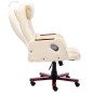 vidaXL Silla de oficina de cuero sintético crema vidaXL Silla de oficina de cuero sintético crema