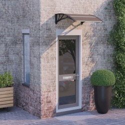 vidaXL Marquesina de puerta policarbonato negro 80x80 cm