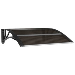 vidaXL Marquesina de puerta policarbonato negro 80x80 cm