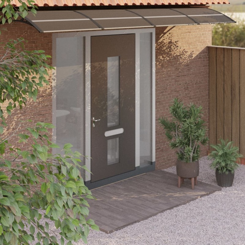 vidaXL Marquesina de puerta policarbonato negro 350x80 cm