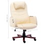 vidaXL Silla de oficina de cuero sintético crema vidaXL Silla de oficina de cuero sintético crema