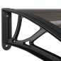 vidaXL Marquesina de puerta policarbonato negro 350x80 cm