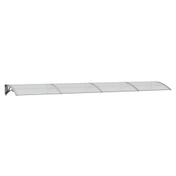 vidaXL Marquesina puerta policarbonato gris y transparente 400x80 cm