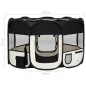 vidaXL Parque de perros plegable y bolsa transporte negro 125x125x61cm