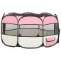 vidaXL Parque de perros plegable y bolsa transporte rosa 125x125x61cm vidaXL Parque de perros plegable y bolsa transporte rosa 125x125x61cm