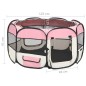 vidaXL Parque de perros plegable y bolsa transporte rosa 125x125x61cm vidaXL Parque de perros plegable y bolsa transporte rosa 125x125x61cm