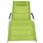vidaXL Tumbona con cojín aluminio y textilene verde vidaXL Tumbona con cojín aluminio y textilene verde