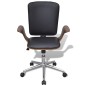 vidaXL Silla de oficina giratoria madera curvada y cuero artificial vidaXL Silla de oficina giratoria madera curvada y cuero artificial