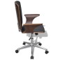 vidaXL Silla de oficina giratoria madera curvada y cuero artificial vidaXL Silla de oficina giratoria madera curvada y cuero artificial