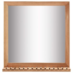 vidaXL Espejo de cuarto de baño madera maciza de nogal 60x12x62 cm