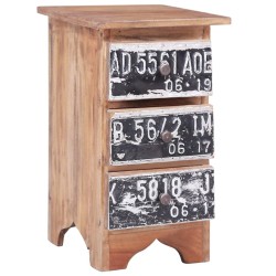 vidaXL Mesita de noche de madera maciza reciclada 30x30x51 cm