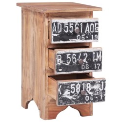 vidaXL Mesita de noche de madera maciza reciclada 30x30x51 cm