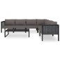 vidaXL Mueblesde jardín 7 pzas y cojines ratán sintético antracita vidaXL Mueblesde jardín 7 pzas y cojines ratán sintético antracita