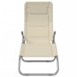 vidaXL Tumbona plegable 2 uds textilene acero con recubrimiento crema vidaXL Tumbona plegable 2 uds textilene acero con recubrimiento crema