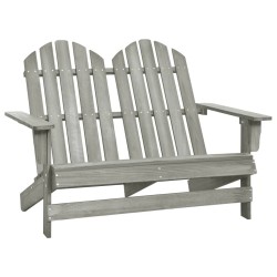 vidaXL Otomana Adirondack de jardín 2 plazas madera de abeto gris