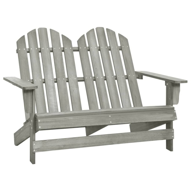 vidaXL Otomana Adirondack de jardín 2 plazas madera de abeto gris vidaXL Otomana Adirondack de jardín 2 plazas madera de abeto gris