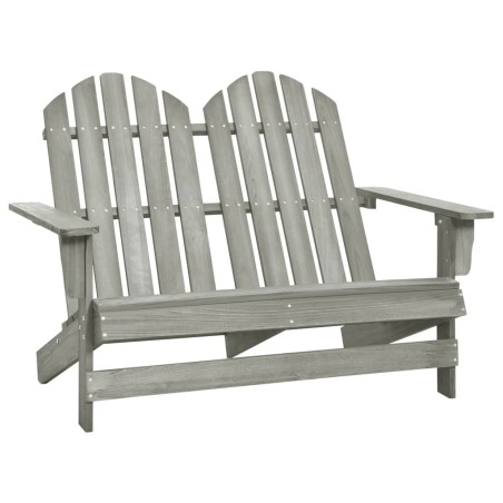 vidaXL Otomana Adirondack de jardín 2 plazas madera de abeto gris