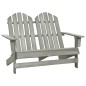 vidaXL Otomana Adirondack de jardín 2 plazas madera de abeto gris vidaXL Otomana Adirondack de jardín 2 plazas madera de abeto gris