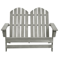 vidaXL Otomana Adirondack de jardín 2 plazas madera de abeto gris