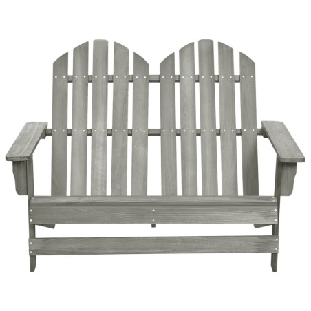 vidaXL Otomana Adirondack de jardín 2 plazas madera de abeto gris