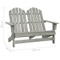 vidaXL Otomana Adirondack de jardín 2 plazas madera de abeto gris vidaXL Otomana Adirondack de jardín 2 plazas madera de abeto gris