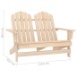 vidaXL Otomana Adirondack de jardín 2 plazas madera de abeto