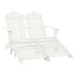 vidaXL Otomana Adirondack de jardín 2 plazas madera de abeto blanco vidaXL Otomana Adirondack de jardín 2 plazas madera de abeto blanco