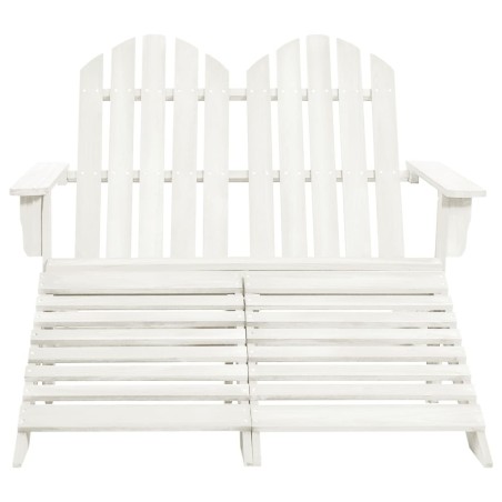 vidaXL Otomana Adirondack de jardín 2 plazas madera de abeto blanco