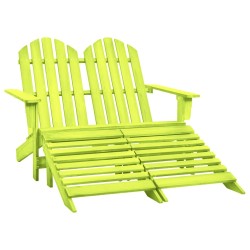 vidaXL Otomana Adirondack de jardín 2 plazas madera de abeto verde