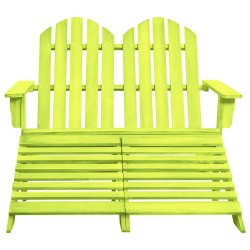 vidaXL Otomana Adirondack de jardín 2 plazas madera de abeto verde