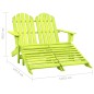 vidaXL Otomana Adirondack de jardín 2 plazas madera de abeto verde vidaXL Otomana Adirondack de jardín 2 plazas madera de abeto verde
