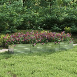 vidaXL Arriate de acero galvanizado plateado 320x80x45 cm