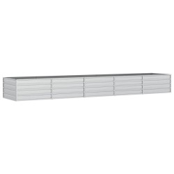 vidaXL Arriate de acero galvanizado plateado 400x80x45 cm