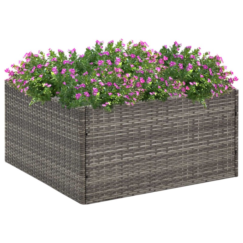vidaXL Jardinera ratán sintético gris 80x80x40 cm vidaXL Jardinera ratán sintético gris 80x80x40 cm