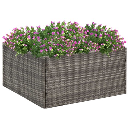 vidaXL Jardinera ratán sintético gris 80x80x40 cm