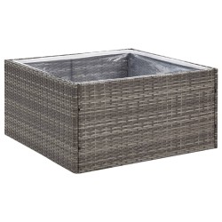 vidaXL Jardinera ratán sintético gris 80x80x40 cm