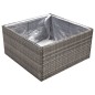 vidaXL Jardinera ratán sintético gris 80x80x40 cm vidaXL Jardinera ratán sintético gris 80x80x40 cm