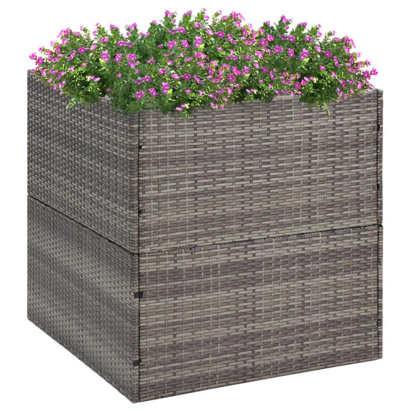 vidaXL Jardinera ratán sintético gris 80x80x80 cm vidaXL Jardinera ratán sintético gris 80x80x80 cm
