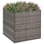 vidaXL Jardinera ratán sintético gris 80x80x80 cm vidaXL Jardinera ratán sintético gris 80x80x80 cm