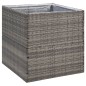 vidaXL Jardinera ratán sintético gris 80x80x80 cm vidaXL Jardinera ratán sintético gris 80x80x80 cm