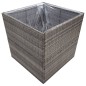 vidaXL Jardinera ratán sintético gris 80x80x80 cm vidaXL Jardinera ratán sintético gris 80x80x80 cm